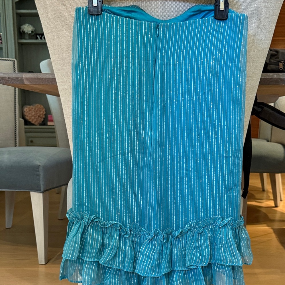 Chic Blue Ruffled Mini Dress - Picture 4 of 10